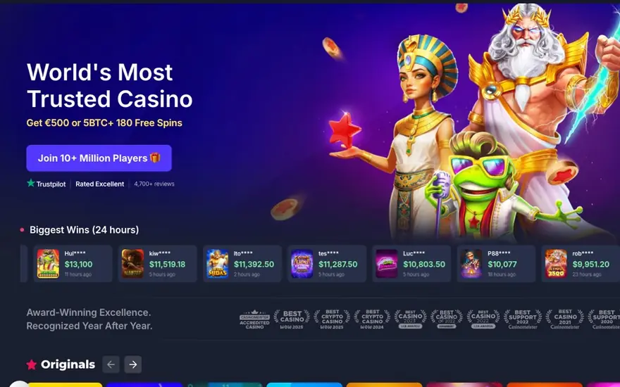 BitStarz casino lobby